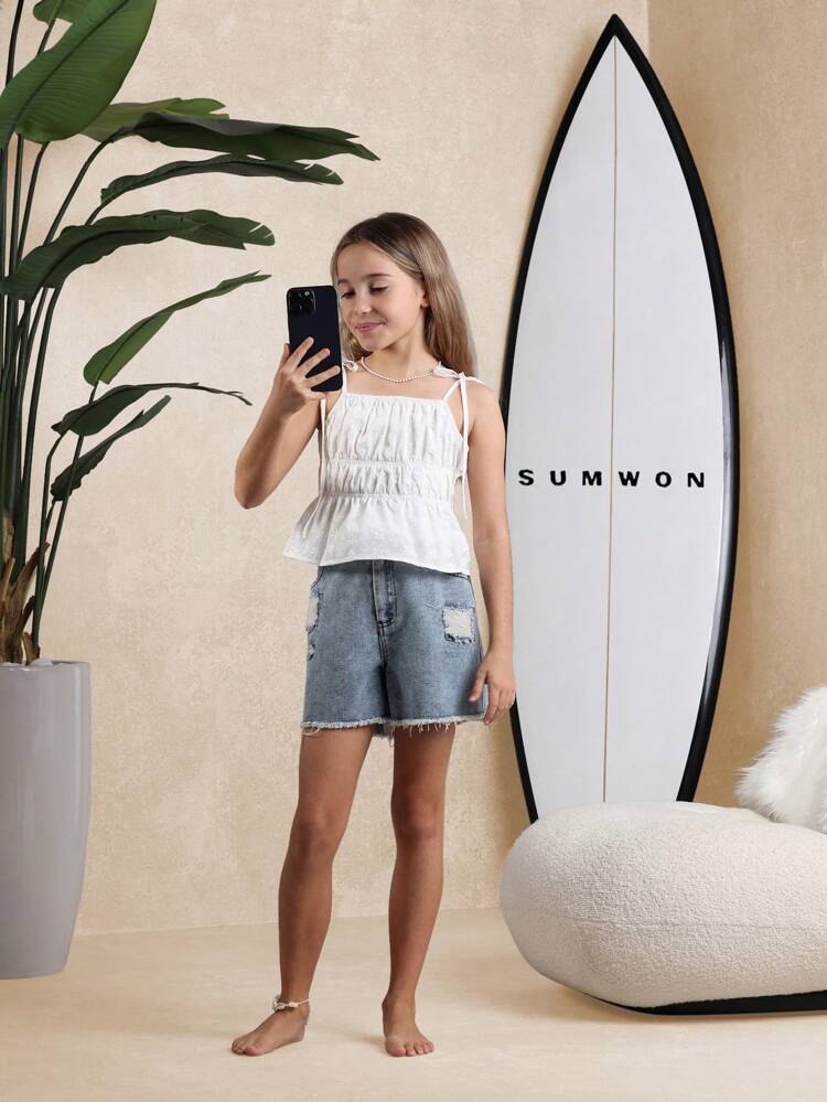 Sleeveless Ruched T-Shirt Co-Ord Set