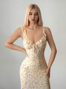 Sweetina 女士无袖碎花连衣裙 - 粉色 - 查看 5