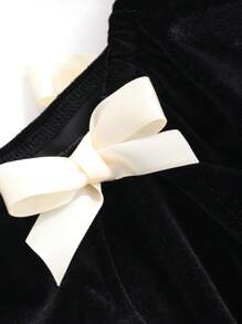 Dazy X KIMYOUJUNG Women Color Blocking Butterfly Decorated Off-Shoulder Short Sleeve Crop Top For Summer,Off Shoulder Top - Black - View 3