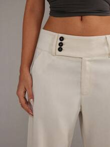 TRNVIE Pantalones de verano de unicolor de moda para mujeres