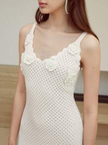 MOTF STUDIO FLOWER APPLIQUES SWEATER DRESS - White - View 2