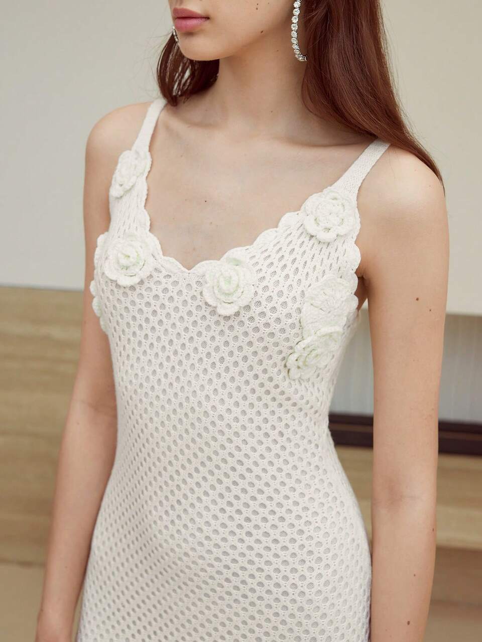 MOTF STUDIO FLOWER APPLIQUES SWEATER DRESS