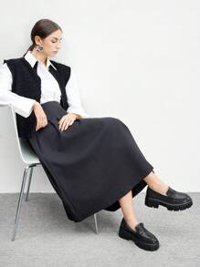 CUCCOO BIZCHIC 女士简约乐福鞋，学院风黑色人造皮革平底鞋，户外夏季度假鞋，夏季促销，优雅基础款，商务休闲，商务时尚，圣诞节女巫，秋季新年假期 - 黑色 - 查看 6