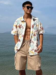 DAZY 多色花卉印花男士度假衬衫套装 - 彩色 - 查看 5