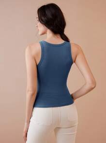Uhlyne Women's Knitted Textured Minimalist Elegant Casual Metal Circle Hollow Design Sexy Camisole