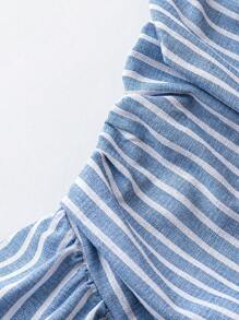 Chiquease Women Striped Tube Top - Blue and White - View 3