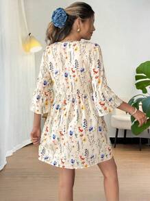 Breezaya Women Floral Print Holiday Casual Beach Daily Dress - Multicolor - View 2