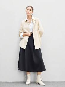 CUCCOO BIZCHIC Fashionable Women's Pointed Toe Lace-Up Mid-Calf Boots For Spring Spring Break Easter For Christmas Valentine's Day - Beige - View 9