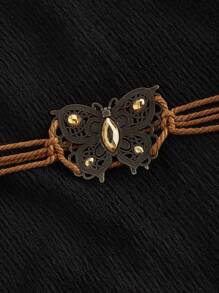 SHEIN MOD Women's Black Patchwork Bohemian Maxi Skirt With Belt Business Casual Woman