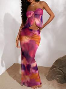 Opulessa 女士日常两件套服装 - 紫色 - 查看 5