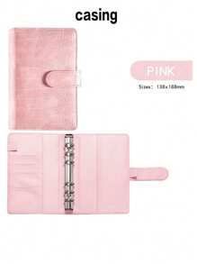 [12sheets/48sheets/Set-120sheets/Set] Pink Crocodile Print Cover 6-Ring A6 Money Saving Day Challenge Dollar/Euro Tracker Loose Leaf Paper - Multicolor - View 6