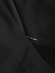 Sweetra 春夏针织皱褶方形金属扣装饰下摆褶皱优雅办公室装女式迷你连衣裙