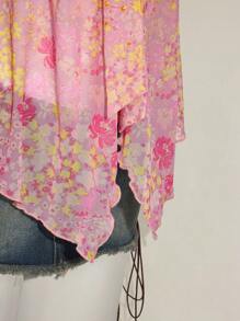 SHEIN ICON Summer Going Out Beach Boho Hawaii Pink Babydoll Flowy Floral Women Tank Tops & Camis Western Wear Women