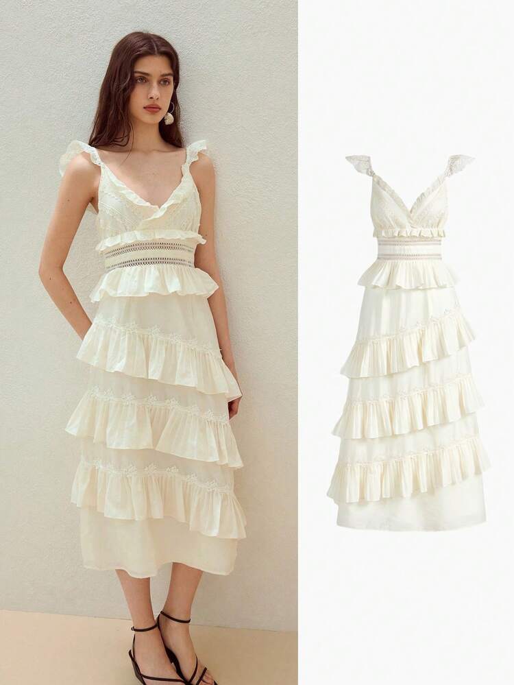 MOTF STUDIO FRILL TIERED LAYER DRESS