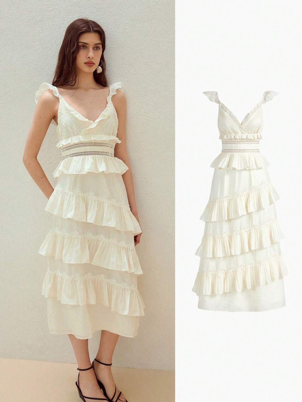 MOTF STUDIO FRILL TIERED LAYER DRESS