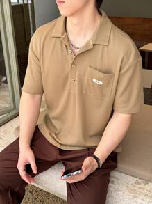 SHEIN Teen Boys Casual Short Sleeve Polo T-Shirt, Sports & Street Punk Rock School Style For Daily Wear,Party, Music Festival, Suitable For Spring/Summer