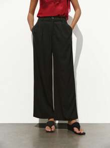 Lumivelle Pantalones anchos casuales y holgados de lujo para mujer, pantalones versátiles para traje de negocios