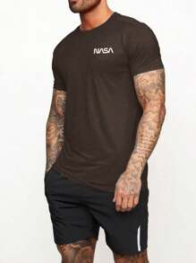 Manfinity Sport Corelite Manfinity Fitness Men Letter Graphic Sports Tee Workout Tops Basic T Shirt Graphic Men T Shirt Men Joggers Workout Clothes Running Tees & Tanks