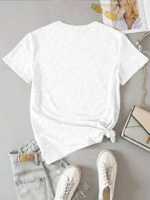 INAWLY T-shirt décontracté à manches courtes et col rond avec imprimé de coquillages pour femme, parfait pour l'été