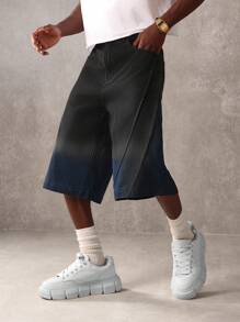 SUMWON Wide Leg Denim Jorts Bermuda Length Relaxed Fit Summer Festival Baggy Knee Length Urban Fashion Streetwear Skater Style Casual Bottom