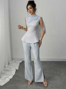 Modelyn Conjunto de dos piezas para mujer para uso diario - Azul - Ver 1