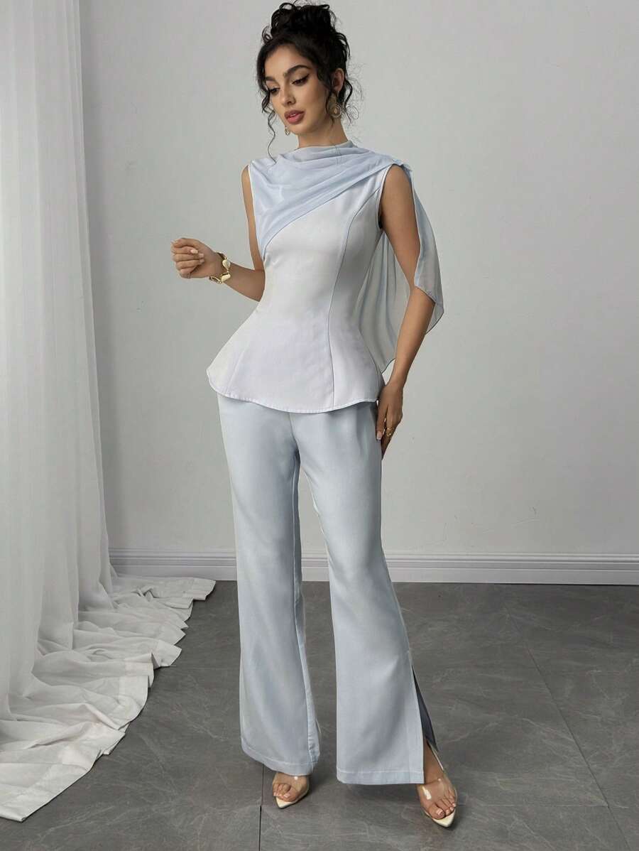Modelyn Conjunto de dos piezas para mujer para uso diario - Azul - Ver 1