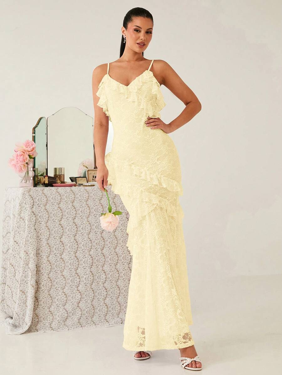 Enchnt 女士纯色无袖连衣裙，夏季时尚 - 黃色 - 查看 1