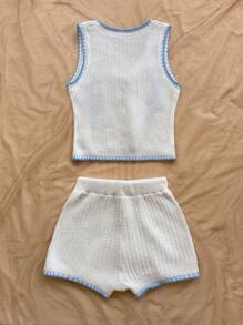 Soleia Conjunto de top con nudo y pantalones cortos bohemio, elegante y tropical, apropiado para vacaciones de primavera/verano, boda en la playa, fiesta de graduación, Día de San Patricio, Spring Break, Semana Santa, festivales de música