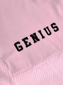 SHEIN EZwear 女士夏季运动字母 T 恤和工装裤两件套，返校服装 - 粉色 - 查看 3