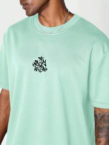 SUMWON Tricou de vară în ediție limitată, imprimeu grafic supradimensionat, mânecă scurtă, streetwear, modă casual, festival de primăvară