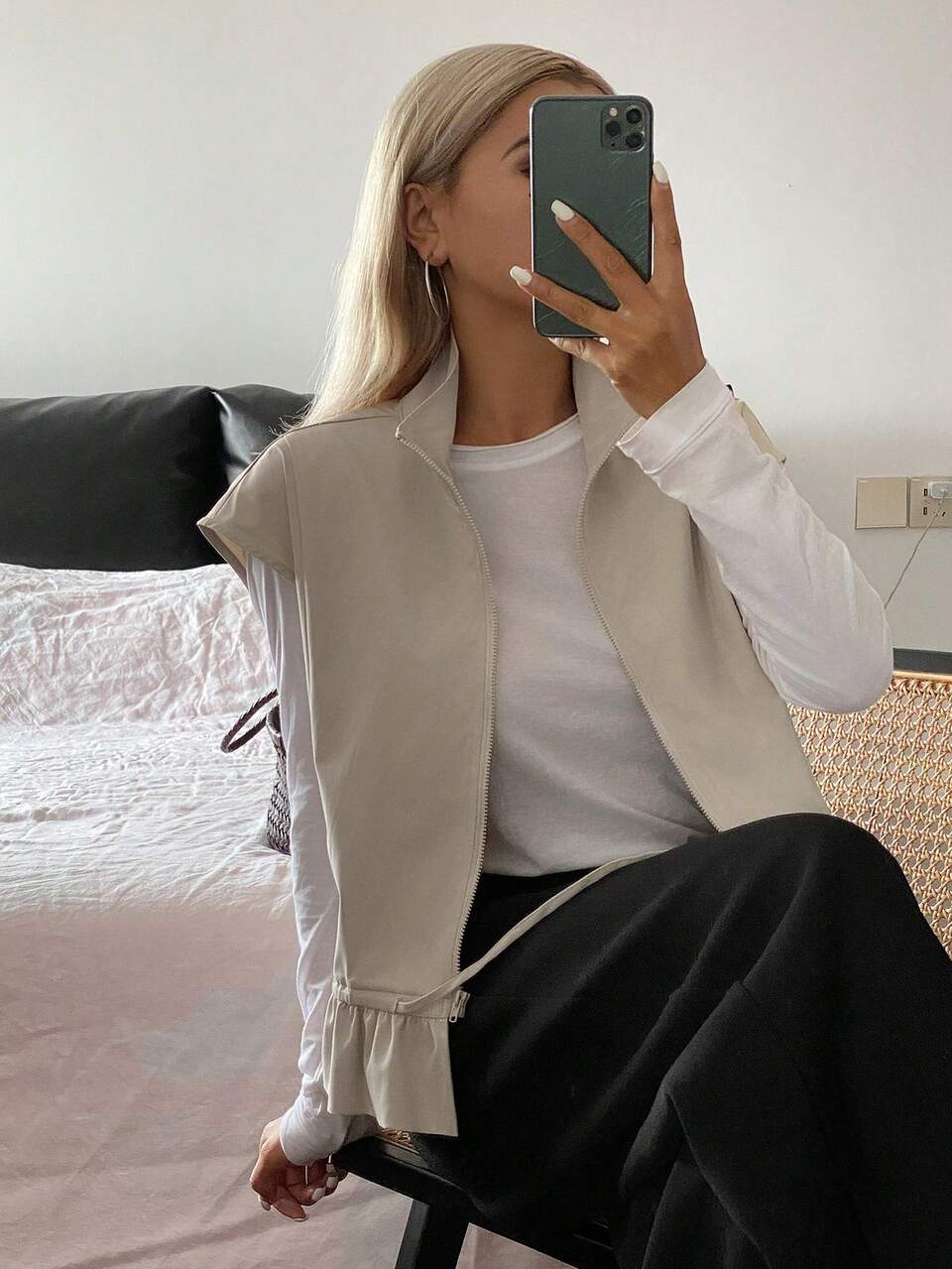 Summer New Loose Casual Women Open Front Jacket Tank Top Women Coats