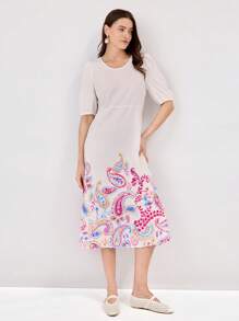 Miaspire 女士长款休闲连衣裙、简约时尚、日常穿着