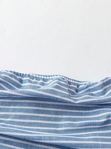 Chiquease Women Striped Tube Top - Blue and White - View 4