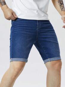 Manfinity Homme 夏季男士休闲修身牛仔短裤