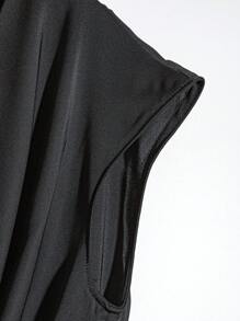 Franclia 女士优雅纯色垂坠领无袖衬衫