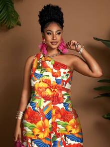 Maweii Bộ đồ liền thân rộng rãi không tay dệt in họa tiết cỡ lớn dành cho nữ, phong cách giản dị sang trọng - Nhiều màu - Xem 4