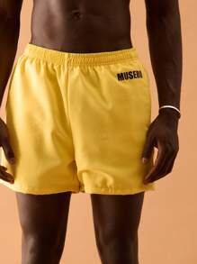 Musero Graphic Print High Cut Swim Shorts Spring Summer Vacation Holiday Beach Casual