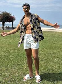 DAZY Summer Floral Plant All-Over Print Casual Beach Shirt For Men Vacation - Multicolor - View 3