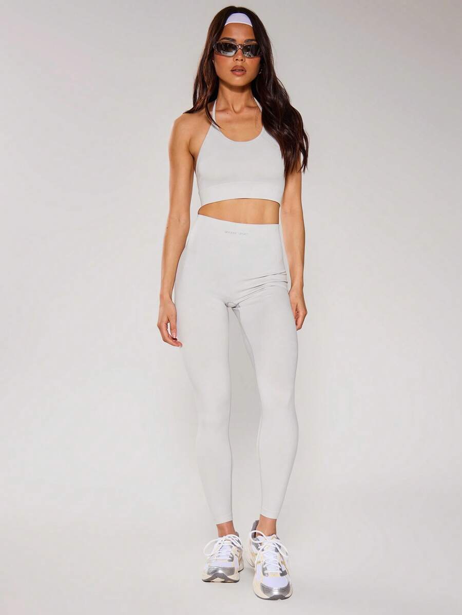 Musera Sport 高腰紧身裤，用于板式网球、网球、匹克球健身 - 淺灰色 - 查看 1