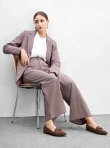 CUCCOO BIZCHIC Giày lười đế vuông màu cà phê đế mềm thoải mái cho nữ, thích hợp để đi làm hàng ngày và đi làm văn phòng - Cà phê nâu - Xem 7