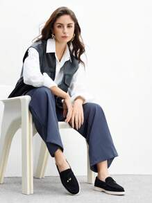 CUCCOO BIZCHIC Women's Pointed Toe Casual Flat Slip-On Shoes, Versatile Spring Shoes Spring Break Easter For Christmas Valentine's Day - Black - View 8