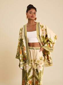 Travachic 女士日常两件套服装、女士夏季服装、沙滩装、复活节、女士沙滩装、春假、女士度假服装、女士演唱会服装、波西米亚风、波西米亚、音乐节、热带度假女装、春夏、和服裤两件套、7 月 4 日服装、节日服装 - 米色 - 查看 4