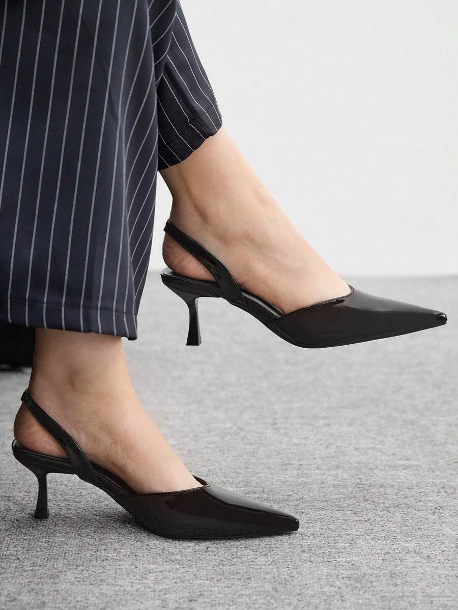 CUCCOO BIZCHIC 女士简约黑色办公室高跟鞋 - 黑色 - 查看 1