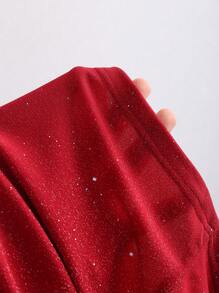 Sweetra 2 件闪亮亮片露背吊带背心和阔腿裤套装，性感火辣女孩风格