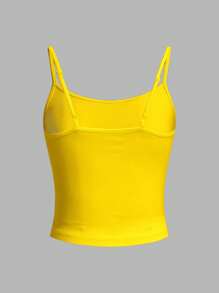 SHEIN EZwear 性感运动风格非洲杯牙买加牙买加国旗足球女式运动休闲性感吊带背心，适合夏季和运动季节 - 黃色 - 查看 7