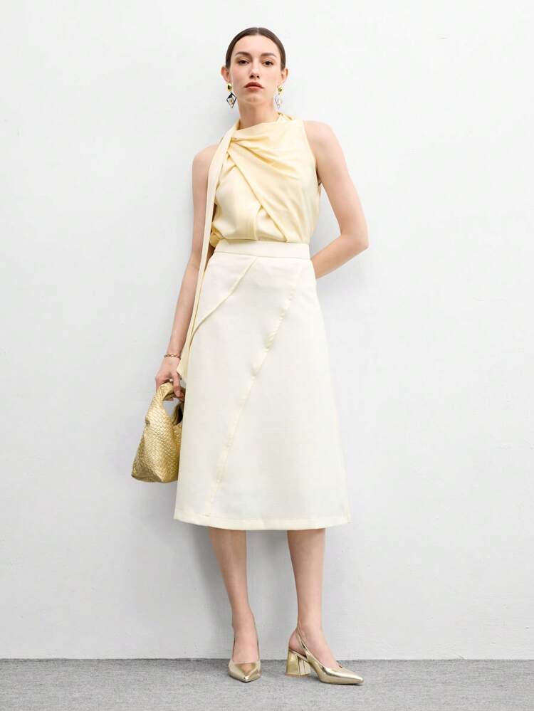 CUCCOO BIZCHIC Women's Fashion Gold Open Heel Pointed Toe Chunky Heel Pumps, Classic Minimalist For Commute, Date, Party, Holiday, Wedding For Christmas Spring Shoes