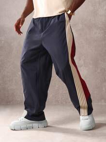 SUMWON 运动裤 优质性能 侧条纹 抽绳腰部 宽松版型 训练 锻炼 慢跑 活力生活方式 下装 防风裤 - 彩色 - 查看 1