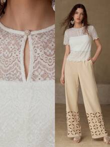 MOTF PREMIUM SHEER SCALLOP TRIM TOP