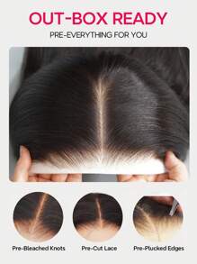 5x5 预拔无胶蓬松波浪假发 预剪透明蕾丝闭合假发 16-30 英寸 180% 密度预漂白结卷发雷米真人发假发 - SNatural - 查看 9