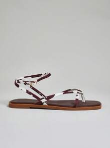 SHUZIA 女士舒适日常夏季可爱度假休闲奶牛印花平底凉鞋 - 彩色 - 查看 6